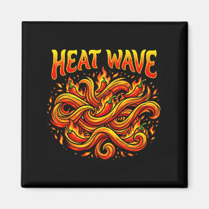 Herren Hitzewelle scharfe Chili-Flamme-Flow-Grafik Magnet