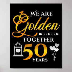 Herren Hochzeit Jubiläum 50 Jahre Zusammen Golden Poster