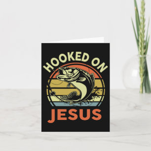 Herren Hooked On Jesus Christliches Angler-Shirt L Karte