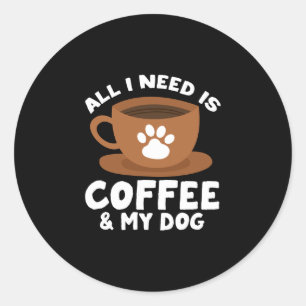 Herren Hund Kaffee Pfotenabdruck Design alles was Runder Aufkleber