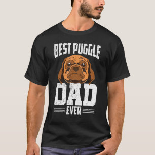 Herren Hund Puggle Vater Vatertag Haustier Tier Sü T-Shirt