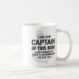 Herren Ich bin der Kapitän dieses Bootes Lustig Bo Kaffeetasse