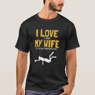 Herren Ich Liebe Meine Frau Unterwasser-Rugby-Tauc T-Shirt