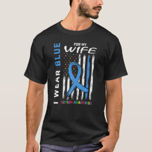 Herren Ich Trage Blau Für Meine Frau Autismus-Bewu T-Shirt