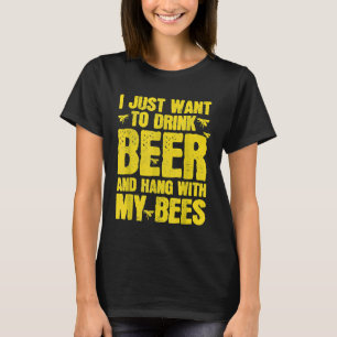 Herren Imker Ich Will Nur Bier Trinken Und Mich A T-Shirt