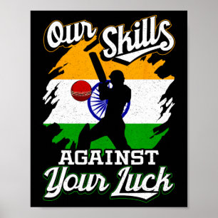 Herren Indien Cricket Team Indische Test Match Tri Poster