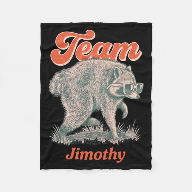 Herren Jimothy Waschbär Lustiger Müll Panda Team Fleecedecke (Vorderseite)