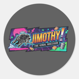 Herren Jimothy Waschbär T-Shirt Runder Aufkleber