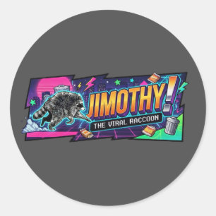 Herren Jimothy Waschbär T-Shirt Runder Aufkleber