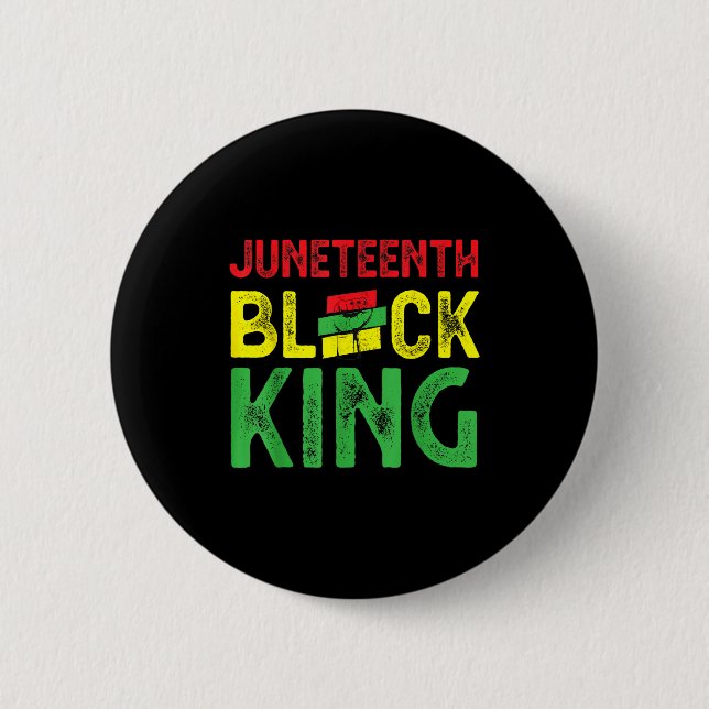 Herren Juneteenth Schwarzer König Emanzipationstag Button (Vorderseite)