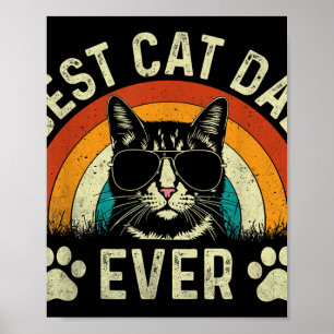Herren Katze Papa Best Cat Dad Ever Lustiger Cat D Poster
