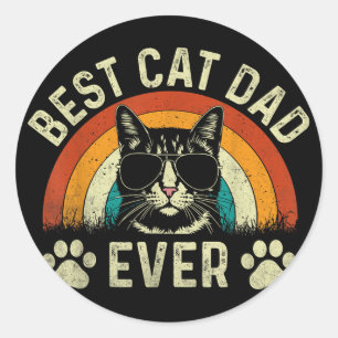Herren Katze Papa Bester Katze Papa Ever Lustig Ka Runder Aufkleber