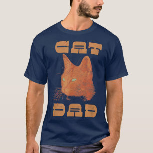 Herren Katze Papa Vintage Vatertag T-Shirt