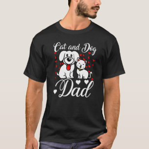 Herren Katze Und Hund Papa Haustiere Besitzer Vate T-Shirt