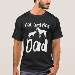 Herren Katze Und Hund Papa Katzen Hunde Haustiere T-Shirt
