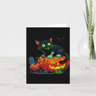 Herren Kitty Halloween Kürbis Schwarze Katze Perfo Karte