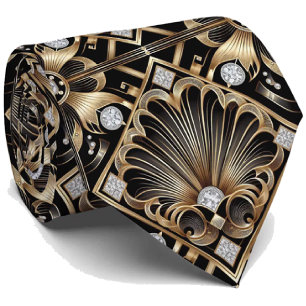 Herren Krawatte   Art Deco Faux Diamant Halsbinden