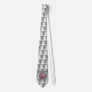 Herren Krawatte Vintage Löwe Rampant Grau Wirbel