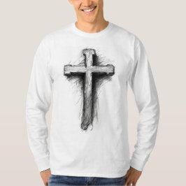 Herren Langarmshirt mit Grafik und christlichem Kr T-Shirt