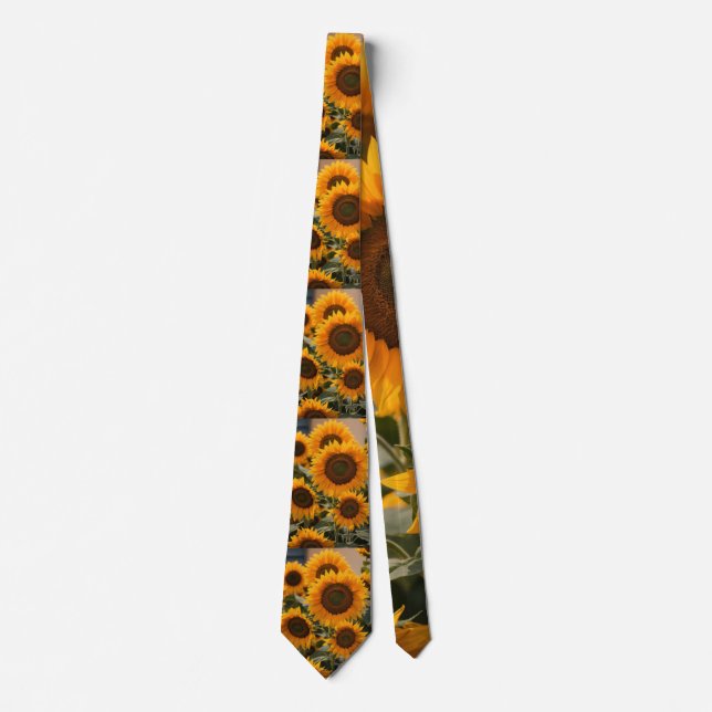 "Herren Lebhafte gelbe Sonnenblume Print Neck Kraw Krawatte (Vorderseite)