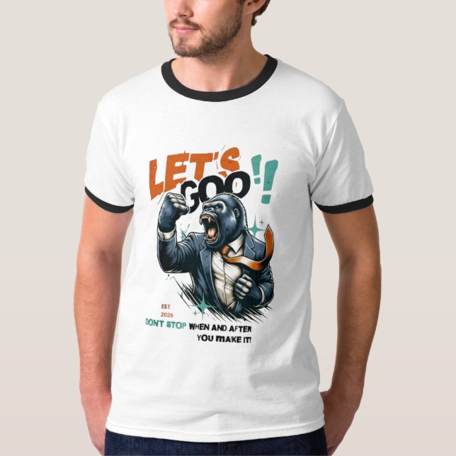 HERREN LET'S GOO LERNEN RINGER T-SHIRT  (Vorderseite)