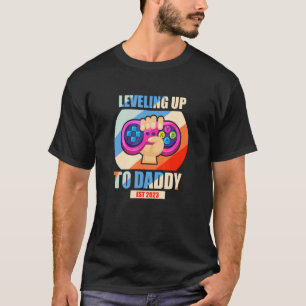 Herren Leveln Up To Daddy 2023 Neuer Papa Videospi T-Shirt