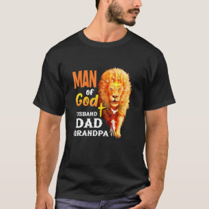 Herren Mann Gottes Ehemann Vater Opa Löwe Vintage T-Shirt