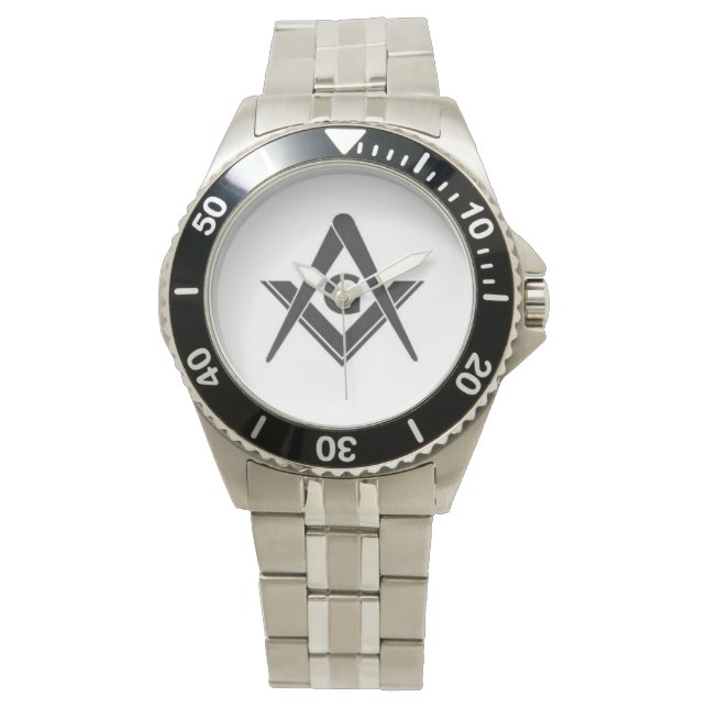Herren-Masonic Stainless Steel Watch Armbanduhr (Vorderseite)