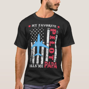 Herren Mein Lieblings-Pilot nennt mich Papa USA-Fl T-Shirt