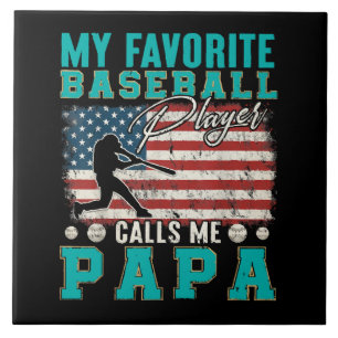 Herren Mein Lieblingsbaseballspieler nennt mich Pa Fliese