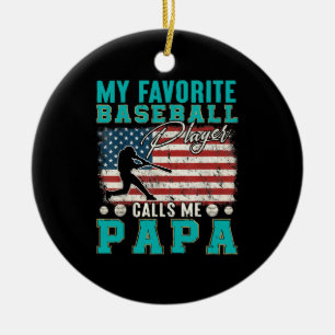 Herren Mein Lieblingsbaseballspieler nennt mich Pa Keramik Ornament