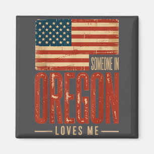Herren Mich Jemand US-Flagge Oregon Liebt Magnet