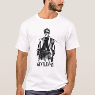 Herren Mode Skizze Kunst T-Shirt - Stylische Männe
