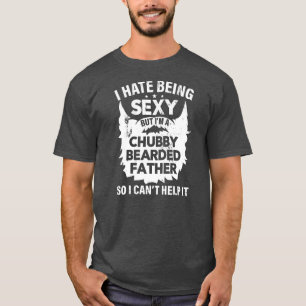 Herren molliger bärtiger Vater Lustiger Papa mit P T-Shirt