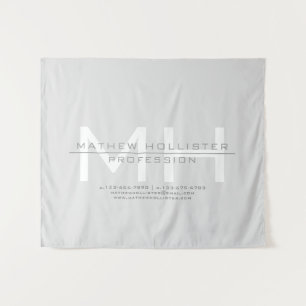 Herren-Monogramm, Grau Geschäftlich Wandteppich