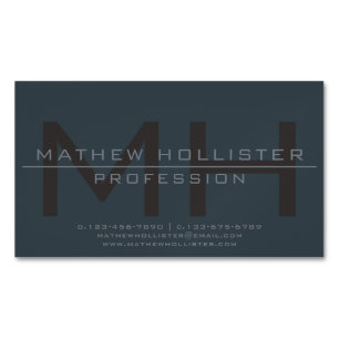 Herren-Monogramm, tiefe und gedämpfte Farben Magnetische Visitenkarte