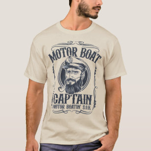 Herren Motorboot Kapitäns-Shirt T-Shirt