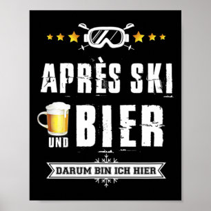 Herren Neuheit Après-Ski-Party-Bier-Shirt Skifahre Poster