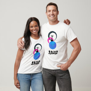 *~* Herren Niedliche Weiße Aries Zodiac Albern Fun T-Shirt