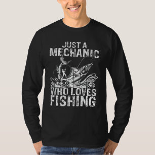 Herren nur ein Mechaniker, der Angeln liebt Auto T-Shirt
