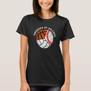Herren Opa der Baller  Baseball Volleyball Basket T-Shirt