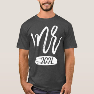 Herren-Paare passend Herr und Frau Est 2021 Lustig T-Shirt