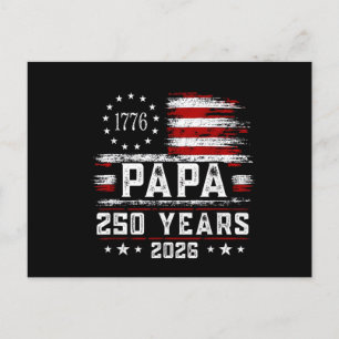 Herren Papa Amerikanische Flagge 250 Jahre 4. Juli Feiertagspostkarte