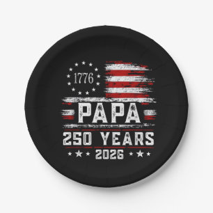 Herren Papa Amerikanische Flagge 250 Jahre 4. Juli Pappteller