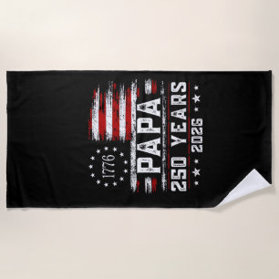 Herren Papa Amerikanische Flagge 250 Jahre 4. Juli Strandtuch