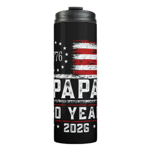Herren Papa Amerikanische Flagge 250 Jahre 4. Juli Thermosbecher