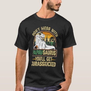 Herren Papaw Rex Saurus Vatertag Weihnachten Vinta T-Shirt