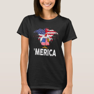 Herren Patriotisches Huhn Merica 4. Juli Bier Ind T-Shirt