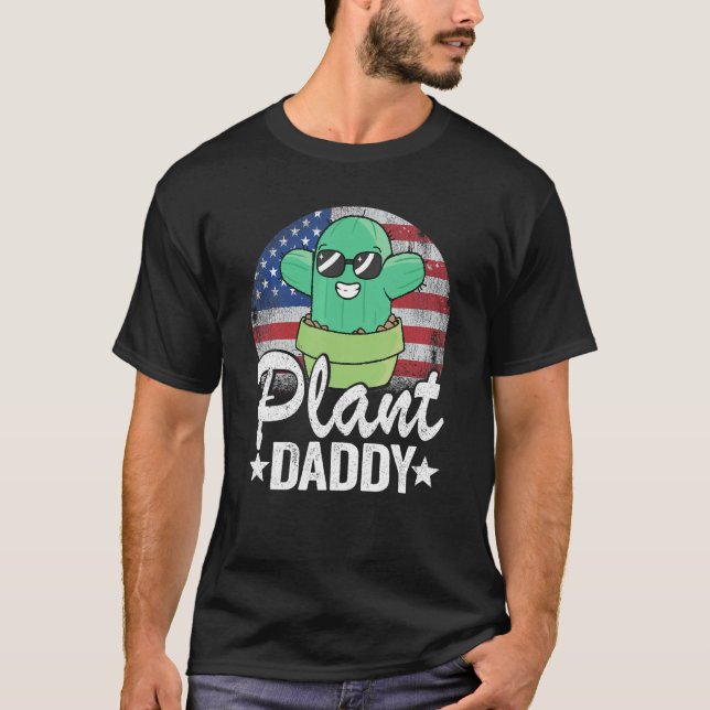 Herren Pflanzen Papa Lustiger Kaktus Gärtner Ameri T-Shirt (Vorderseite)