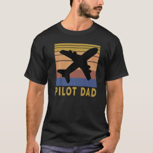Herren Pilot Vater Vintage Flugzeug Vater Luftfahr T-Shirt